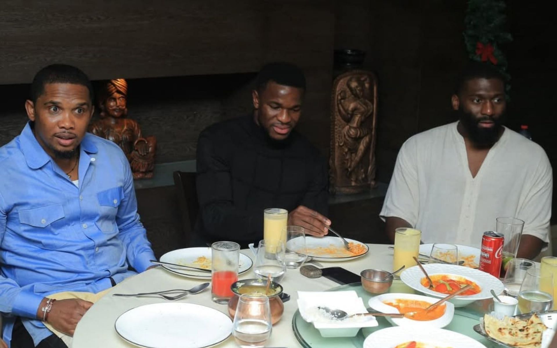 Francis Ngannou&#039;s dinner with Samuel Eto&#039;o and others [Image courtesy: @francisngannou on Instagram]