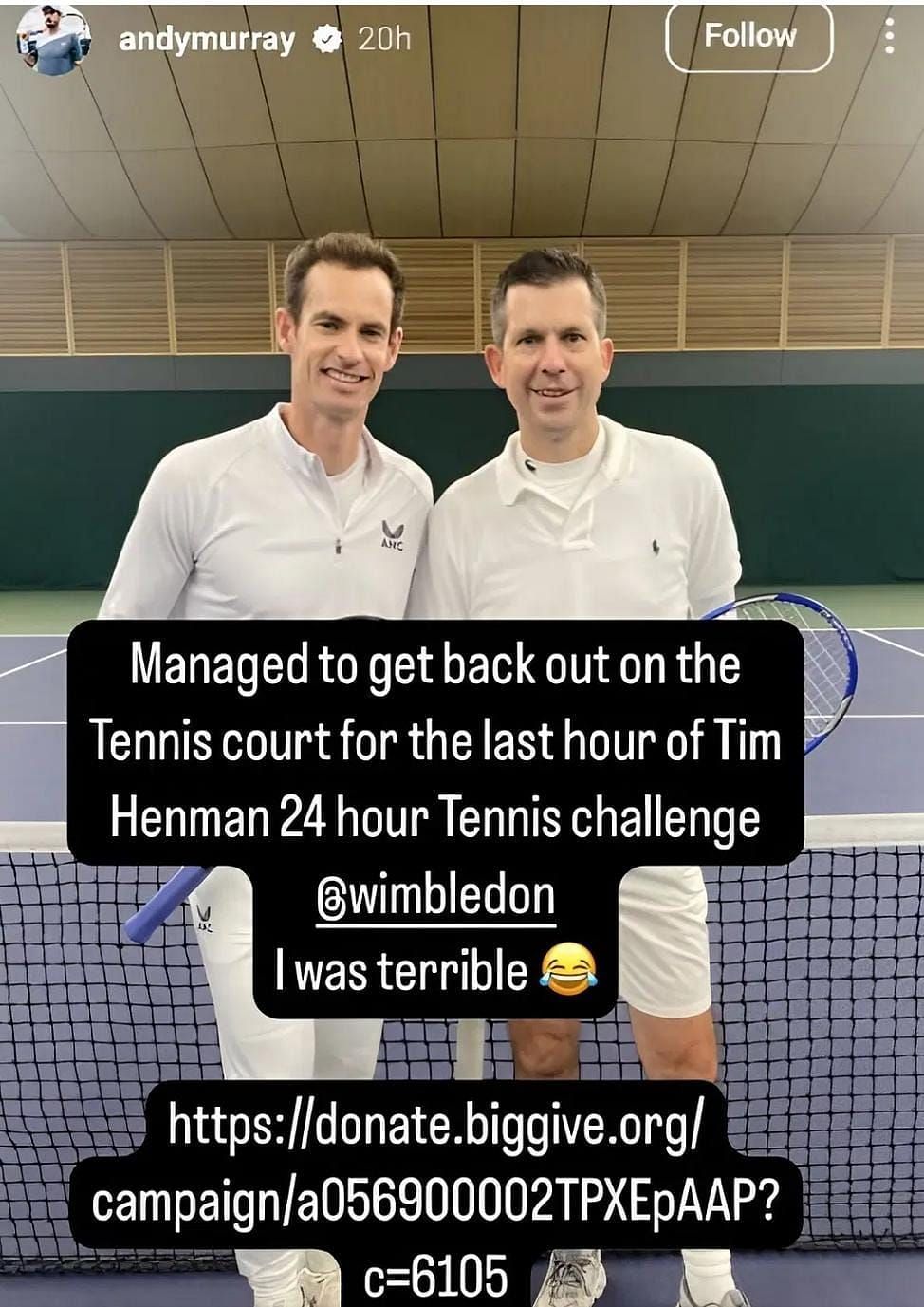 Andy Murray Instagram story