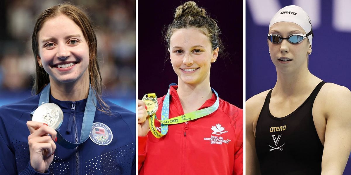 Kate Douglass (L), Summer McIntosh (C), and Gretchen Walsh (R) were top performers on Day 1 at Short Course World Championships. PHOTO: Getty Images