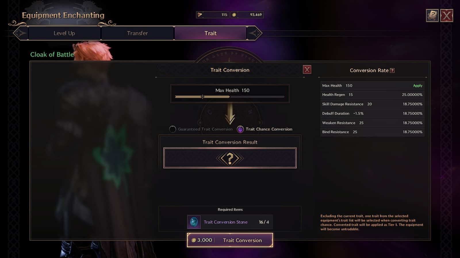 Reroll Trait in Throne and Liberty (Image via NCSoft)