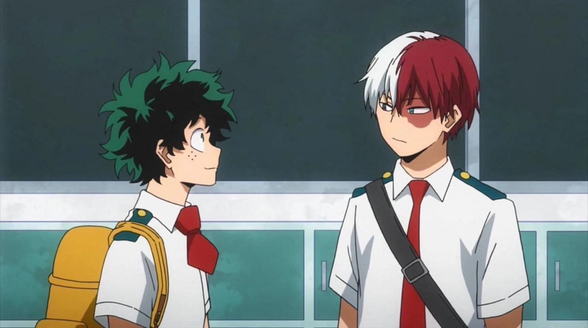 Deku and Shoto as seen in the anime (Image via BONES)