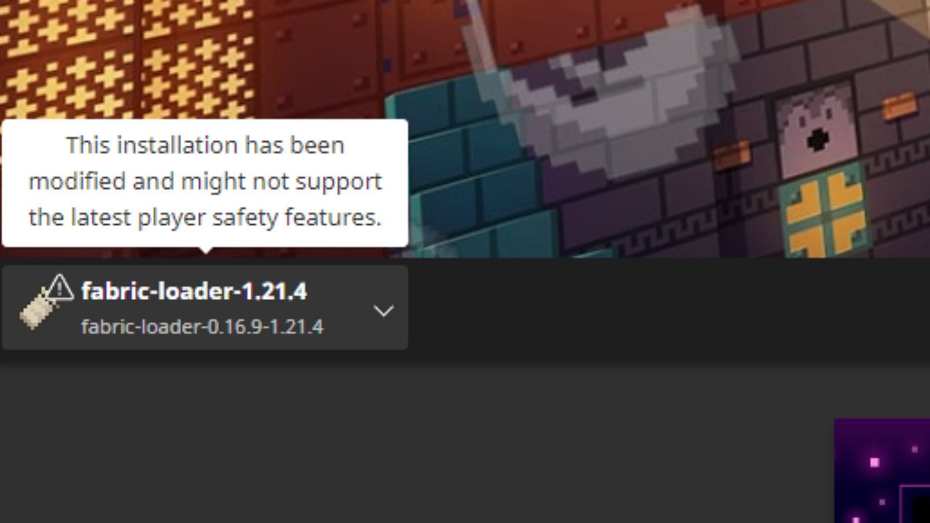 Minecraft&#039;s official launcher should show the modded version (Image via Mojang Studios)