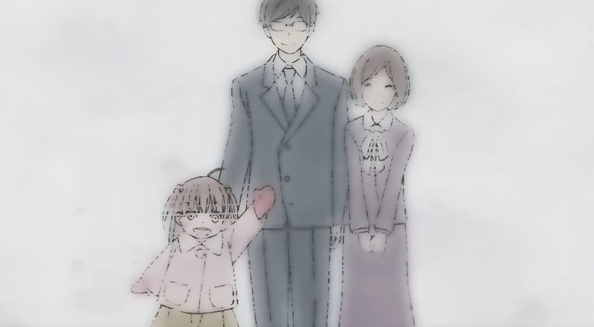 Kiriyama&#039;s parents as seen in the anime (Image via Shaft)