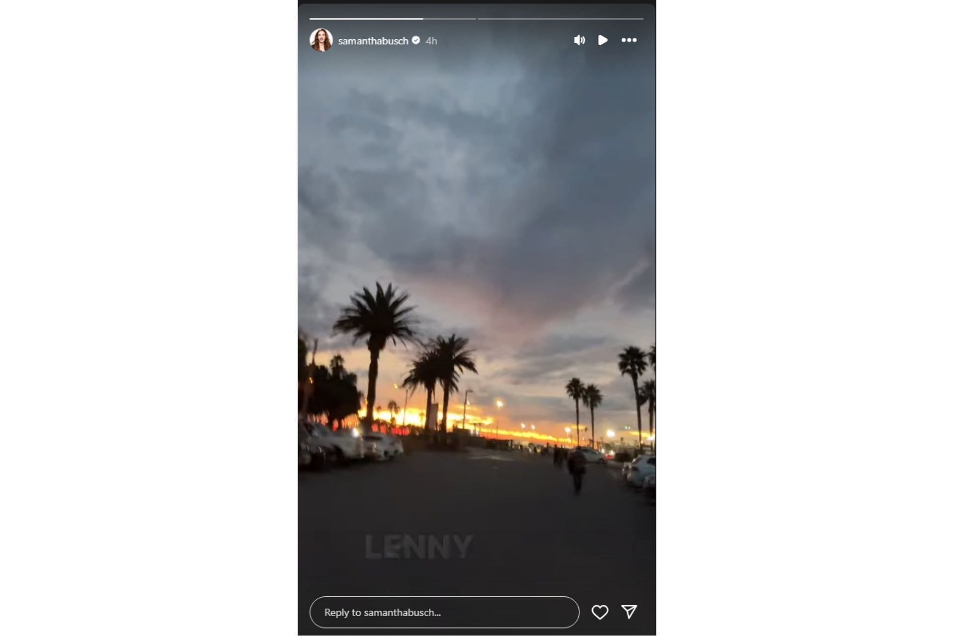 Samantha Busch shares a beautiful sunset at Ventura Raceway on Instagram (@samanthabusch on IG)