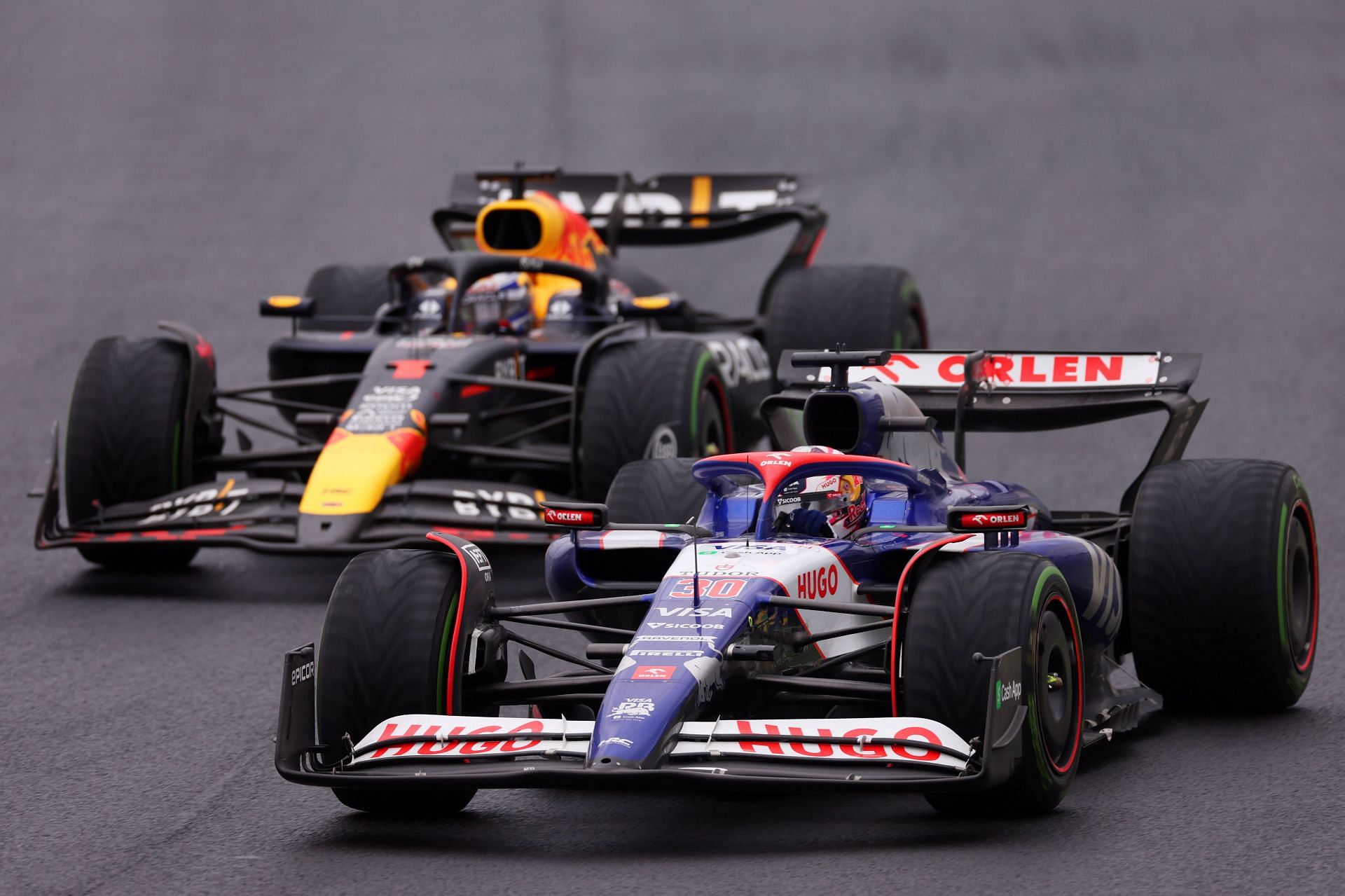 Liam Lawson and Max Verstappen in Brazil (Source: Getty)