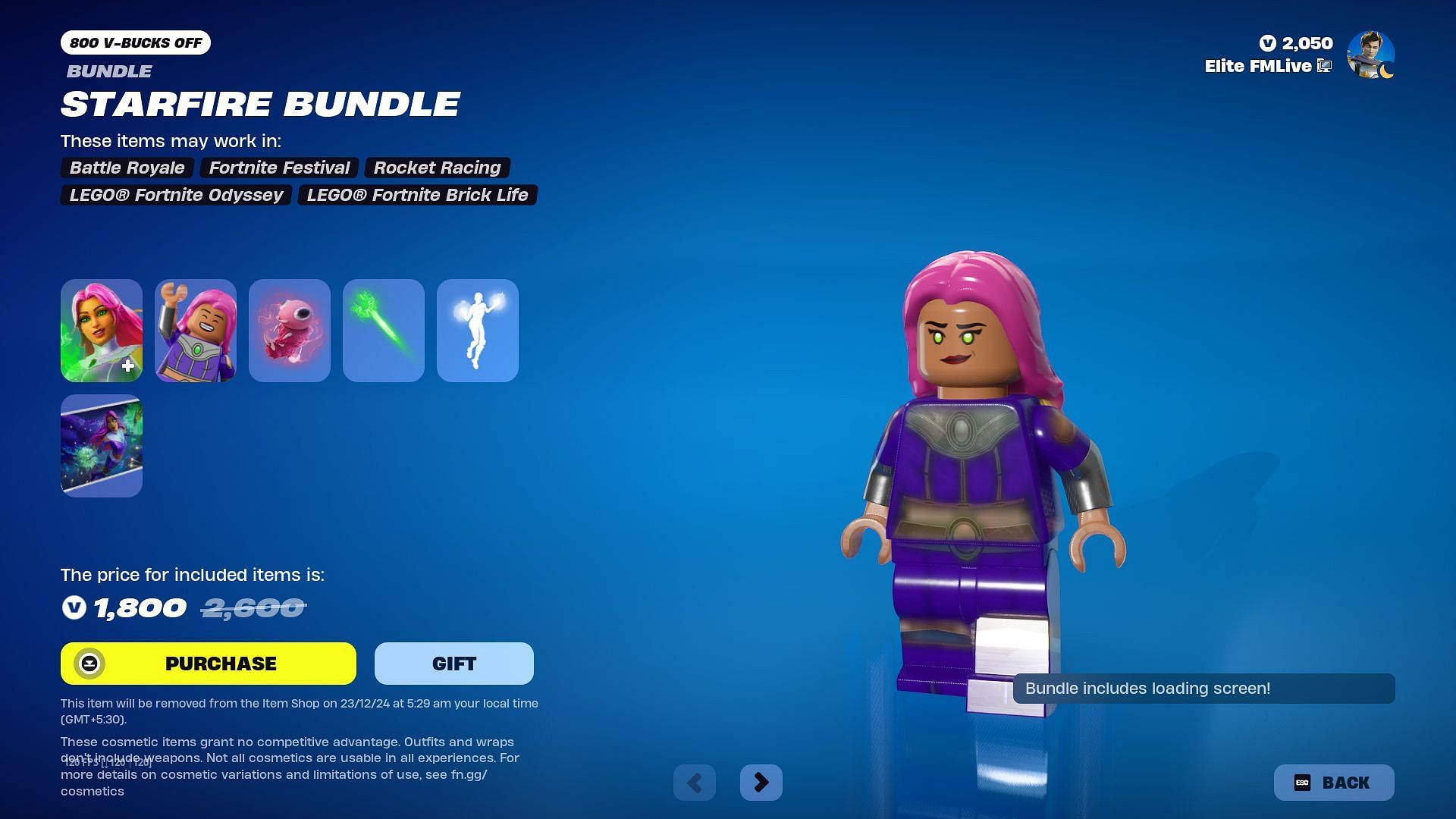 Starfire skin will be listed until December 23, 2024 (Image via Epic Games)