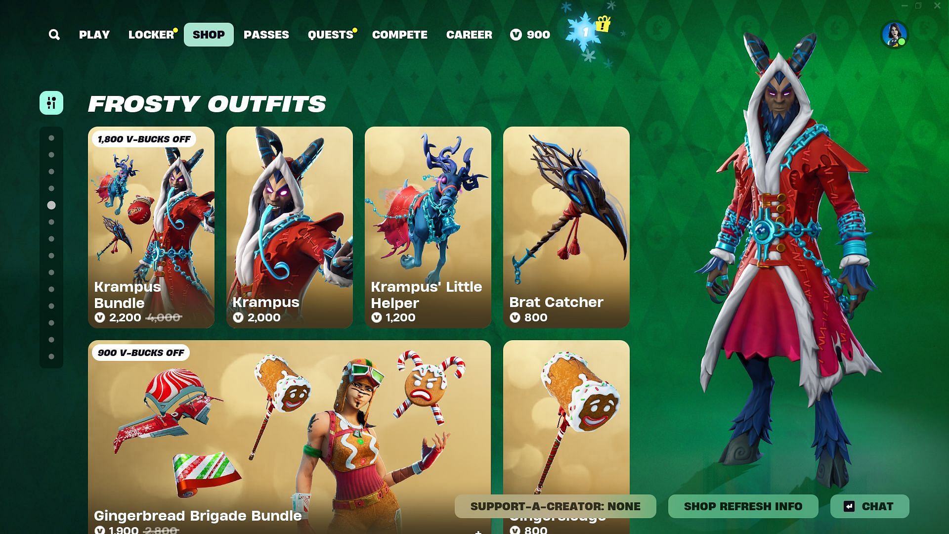 You can now purchase the Krampus skin in Fortnite (Image via Epic Games)