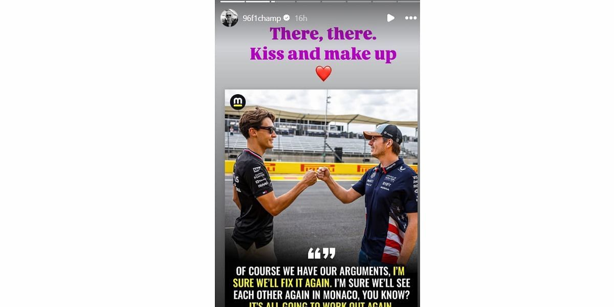 Damon Hill on Max Verstappen and George Russell...Credits-Instagram