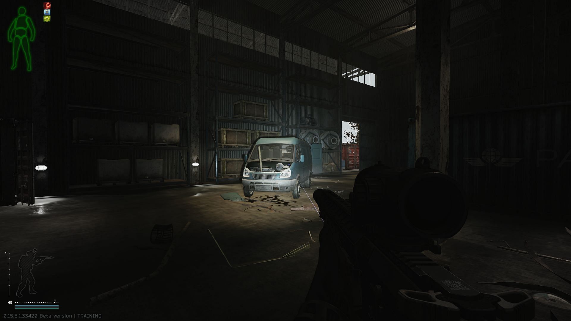 The vehicle inside the warehouse (Image via Battlestate Games)