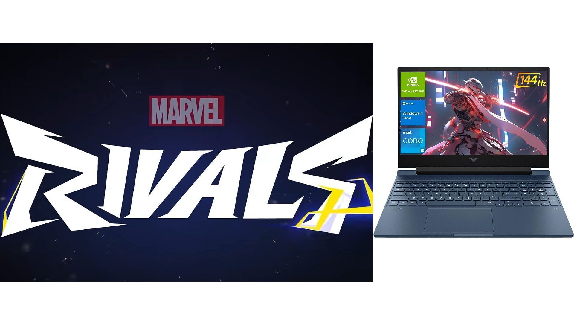 Picture of Marvel Rivals and HP Victus 15