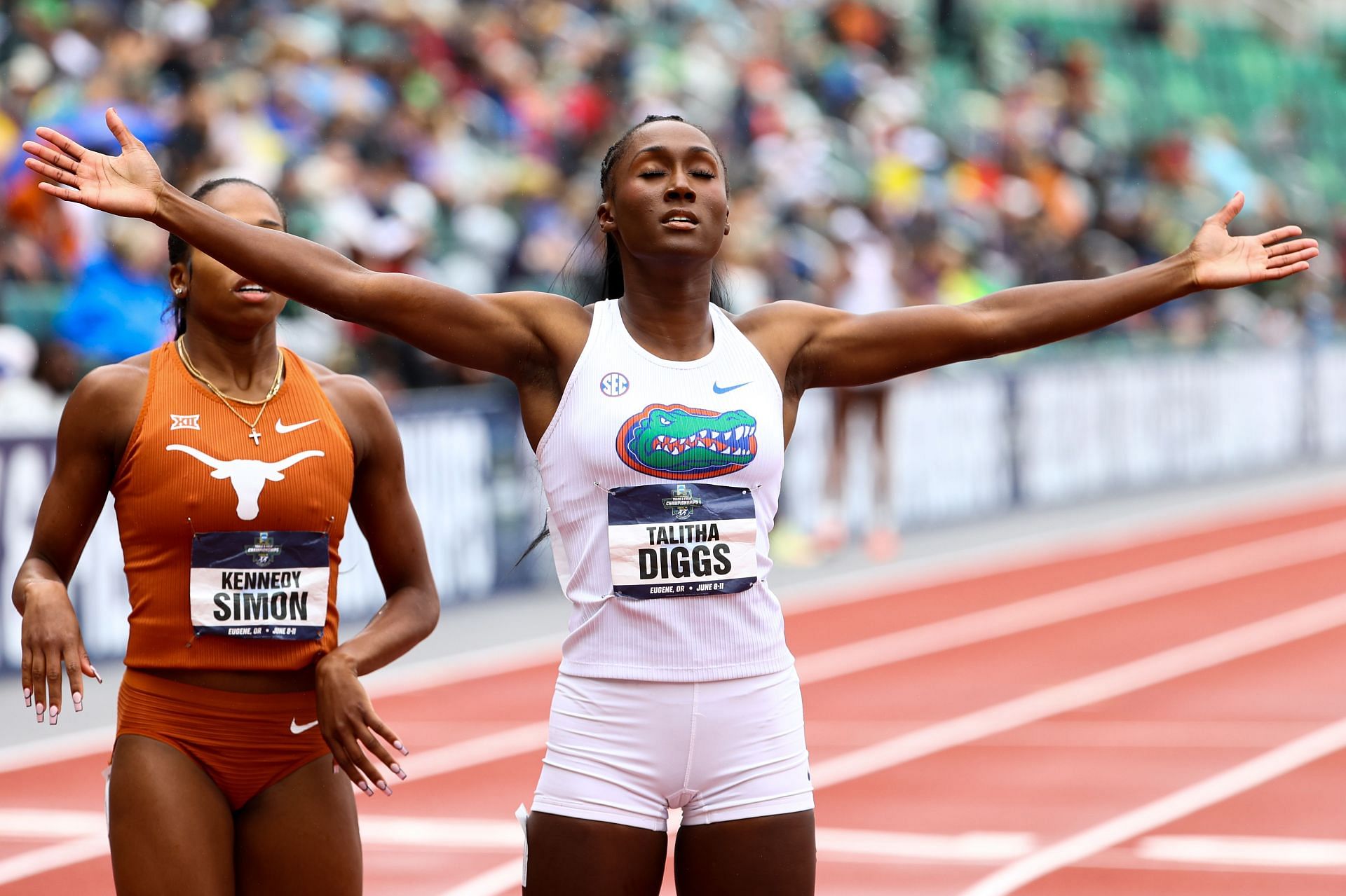 Diggs at the 2022 NCAA Division I Men&#039;s and Women&#039;s Outdoor Track &amp; Field Championship (Source: Getty)