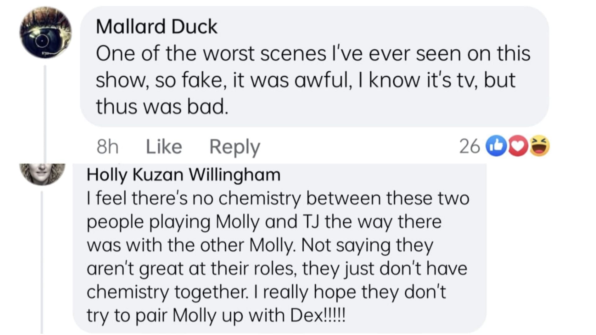 A screenshot of comments (Image via Facebook/@General Hospital)