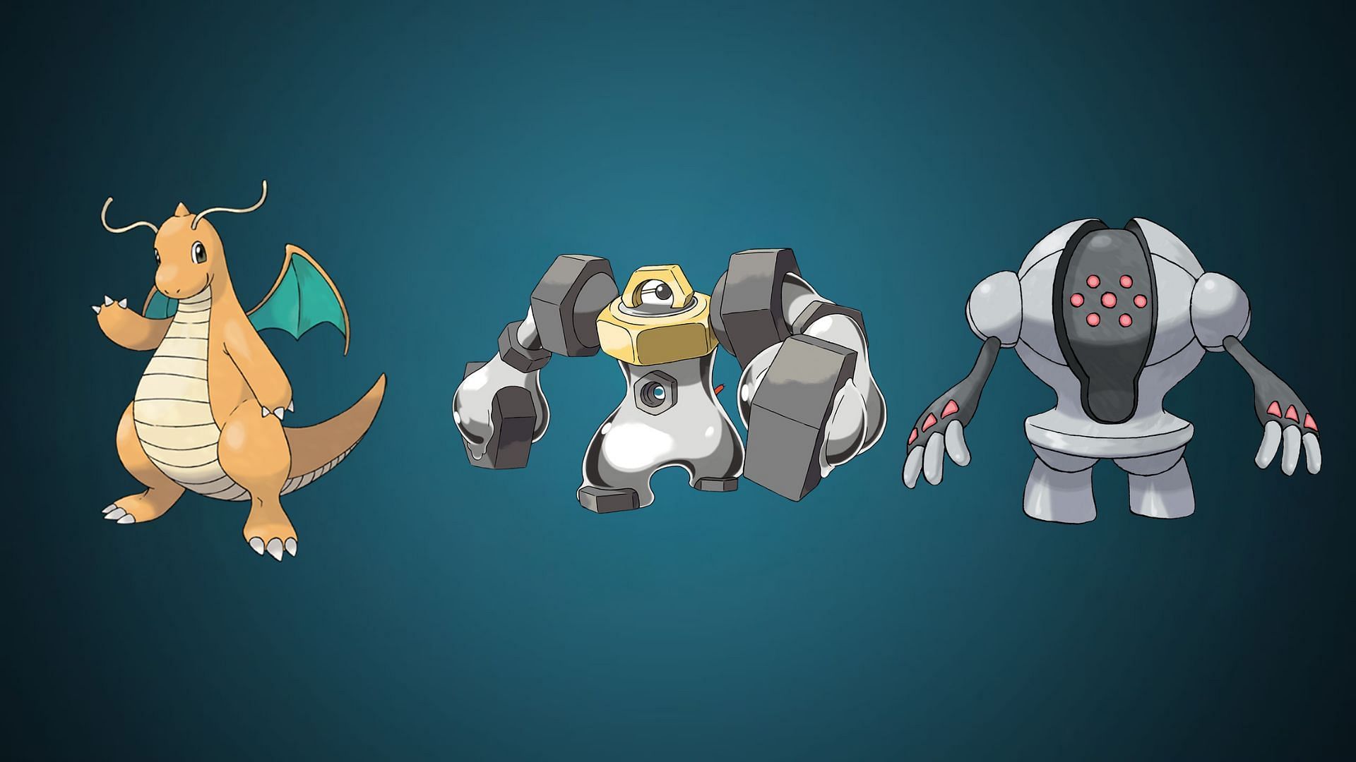 Dragonite, Melmetal, and Registeel (Image via TPC)