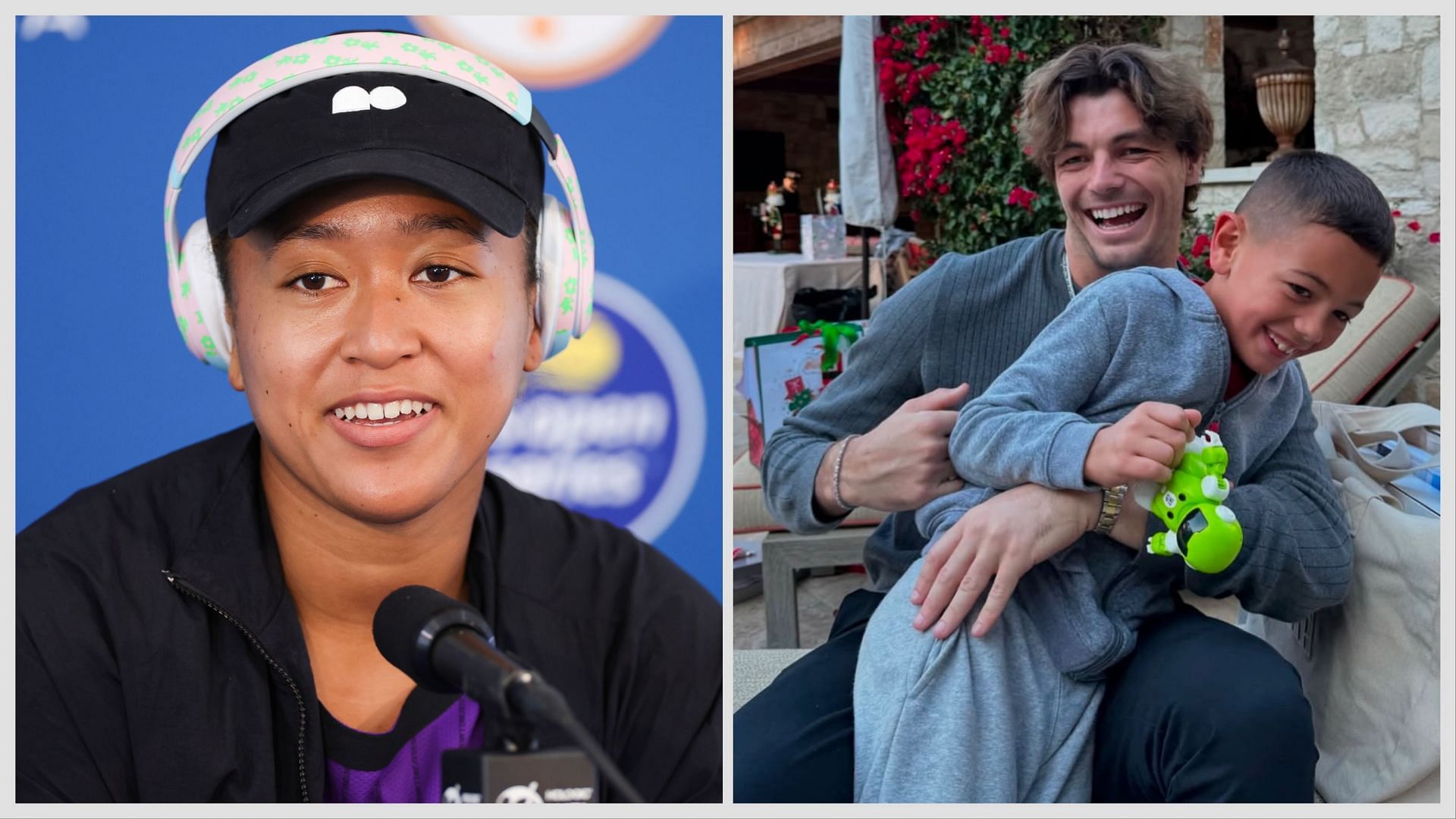 Naomi Osaka and Taylor Fritz with his son Jordan