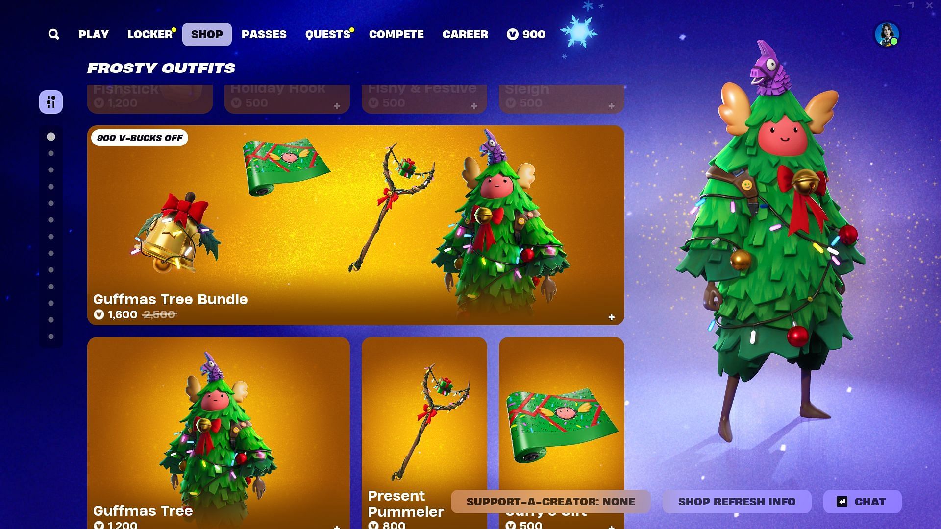 You can now purchase the Guffmas Tree skin in Fortnite (Image via Epic Games)