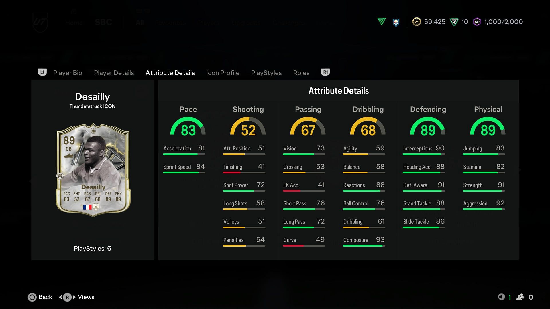 The card has amazing stats (Image via EA Sports)