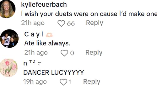 Kylie Feuerbach joined fans in appreciating Iowa's new star, Lucy Olsen.