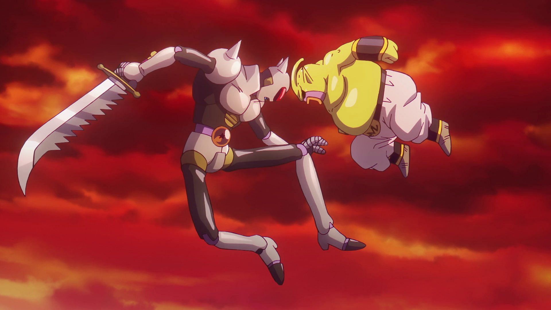 Majin Duu fighting Tamagami Number One in the most recent episode (Image via Toei Animation).