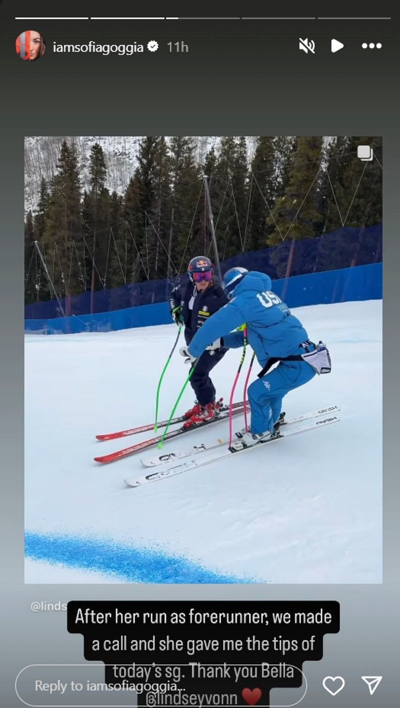 Sofia Goggia expresses gratitude to Lindsey Vonn for giving her tips