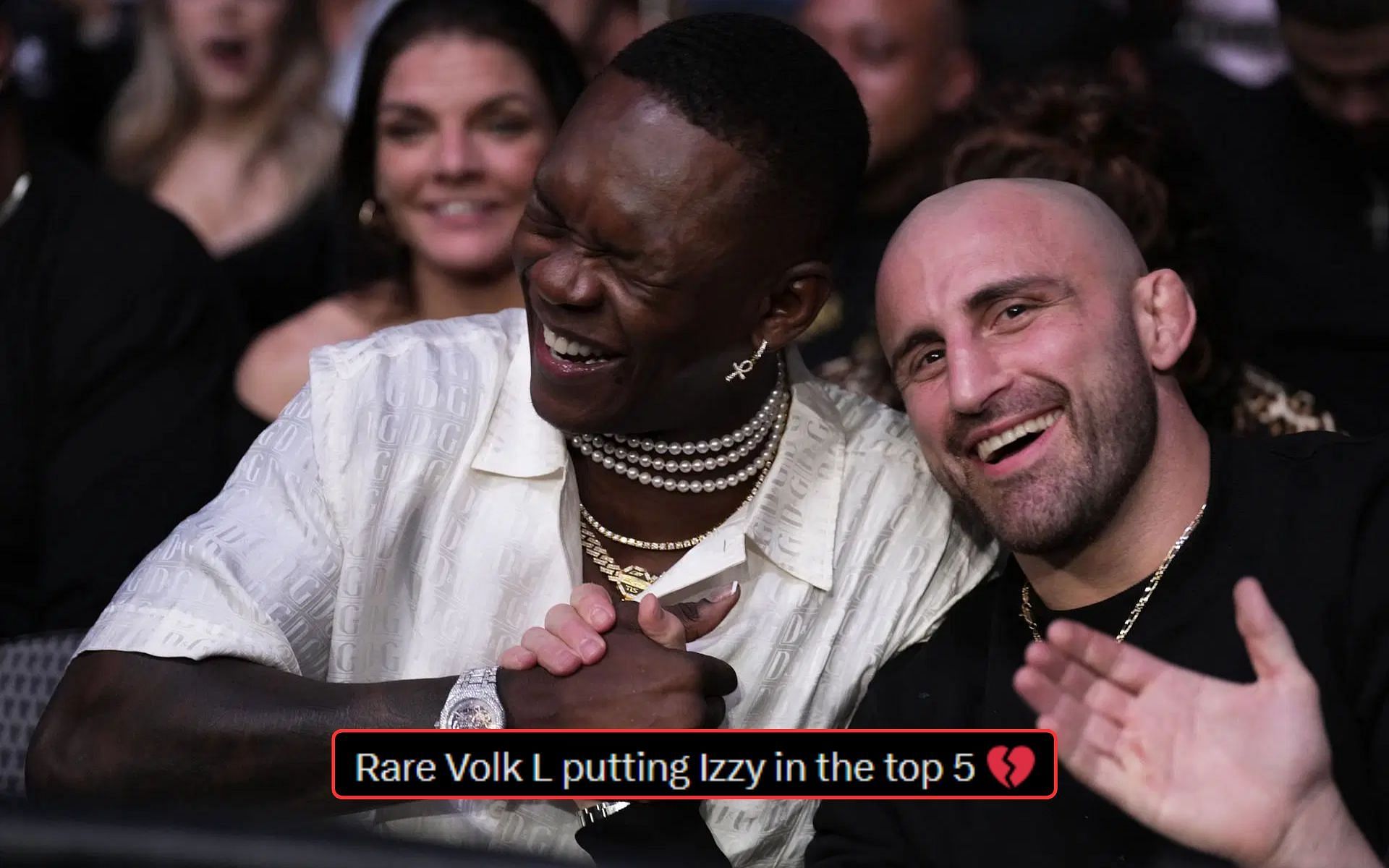 Alexander Volkanovski ranks Israel Adesanya among his top five GOAT picks.