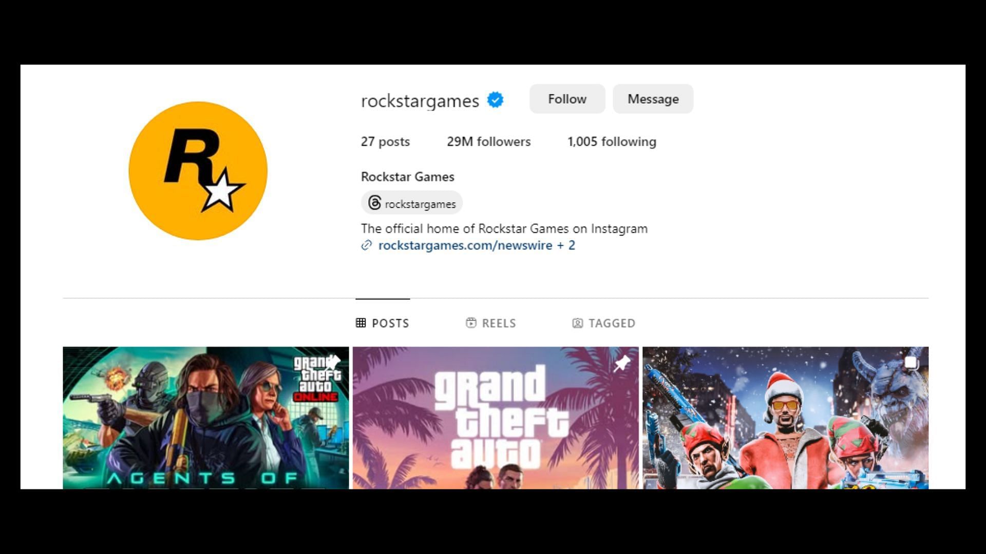 Rockstar has 27 Instagram posts as of this writing (Image via rockstargames@Instagram)