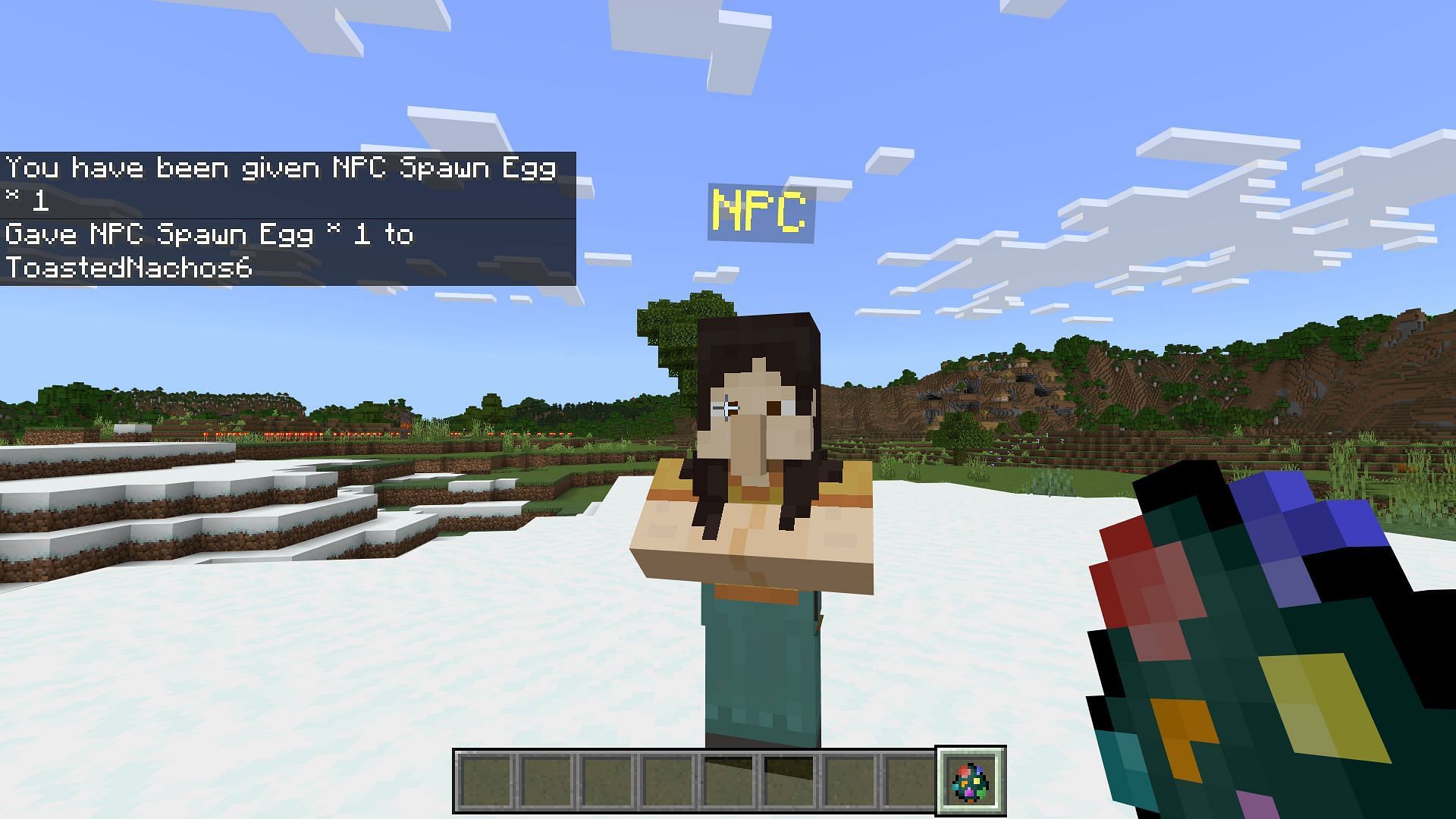 Use in-game commands to add NPCs to Minecraft (Image via Mojang Studios)