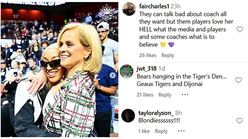 Instagram users made comments on Instagram on the reunion between Kim Mulkey and Dijonai Carrington