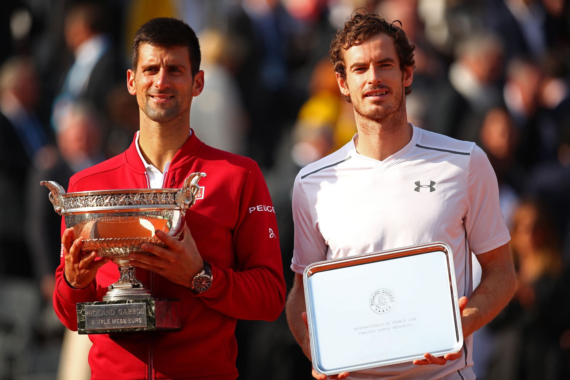 The two men after their 2016 French Open final - Source: Getty