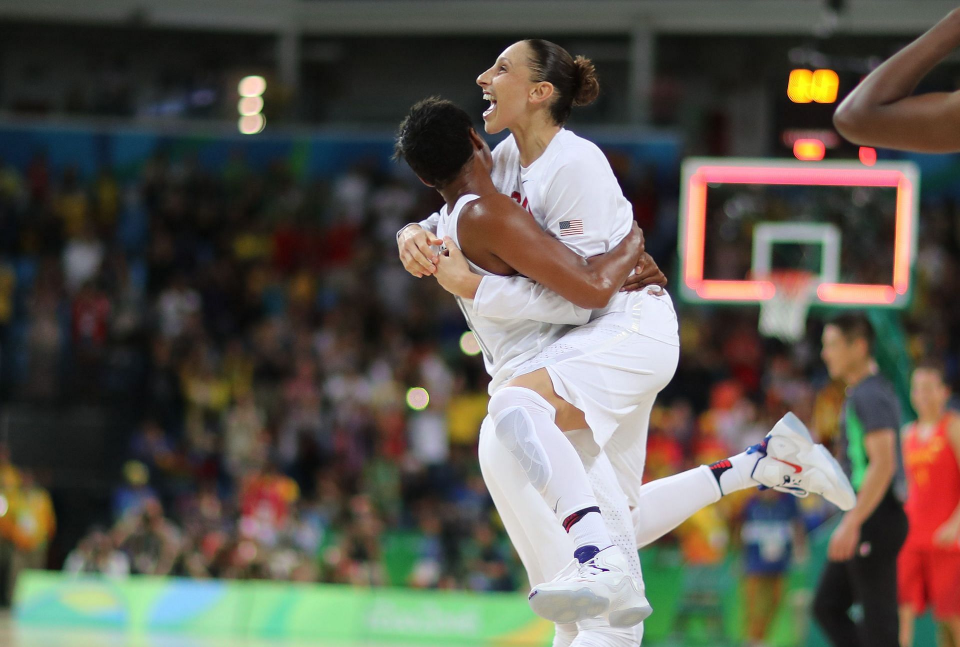 Angel McCoughtry and Diana Taurasi during the Rio de Janeiro Olympics 2016