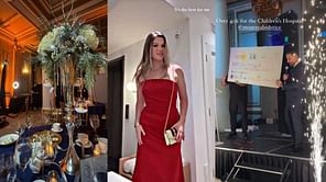 Patrik Laine's fiancee Jordan Leigh turns heads in $3384 red dress at Montreal charity gala