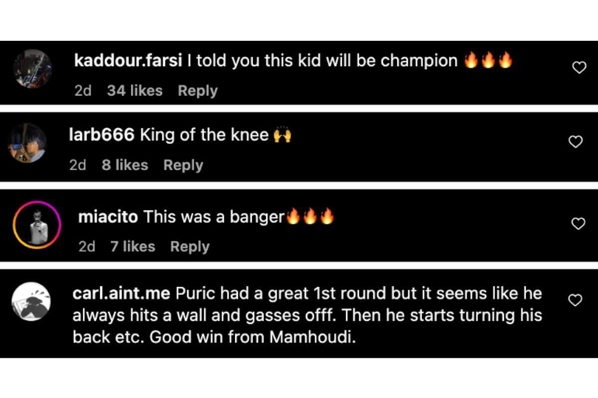 Screenshot of fans&#039; comments