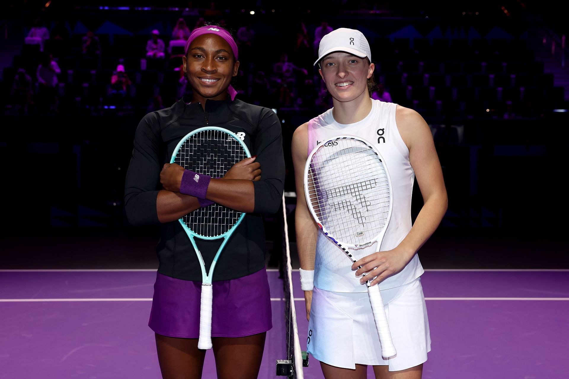 Coco Gauff (L) and Iga Swiatek at the WTA Finals 2024 (Image: Getty)