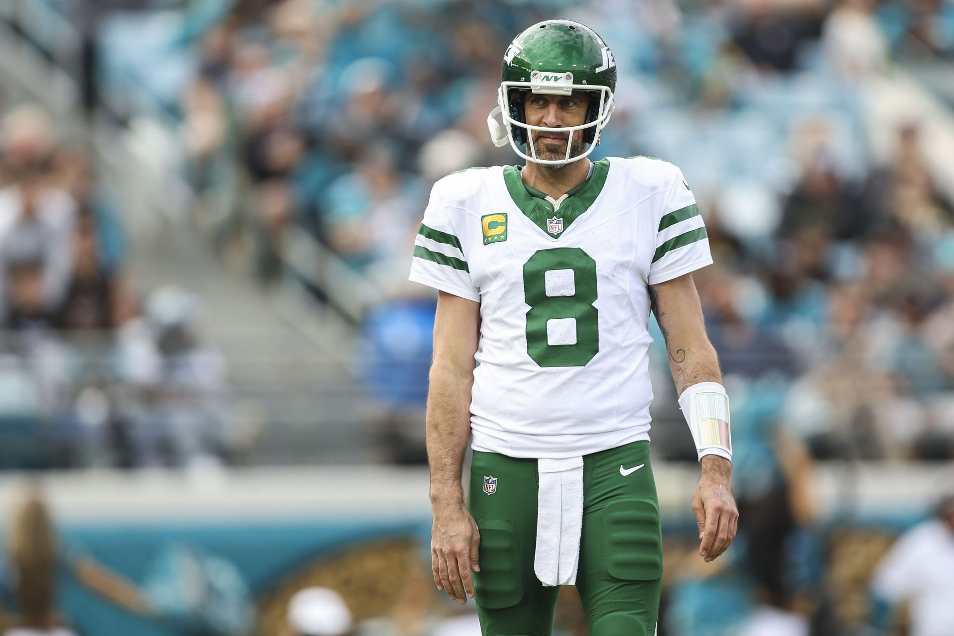 Aaron Rodgers at New York Jets vs. Jacksonville Jaguars - Source: Getty