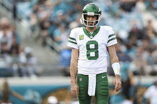 Aaron Rodgers at New York Jets vs. Jacksonville Jaguars - Source: Getty