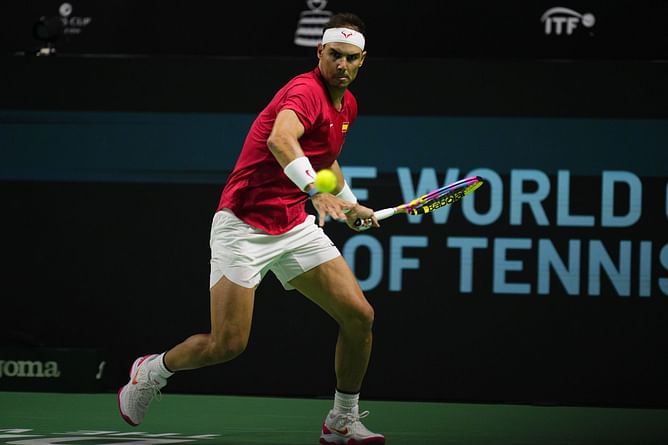 WATCH: Rafael Nadal back on clay for the first time since retirement; spars with young kids in Saudi Arabia during ATP Next Gen Finals visit