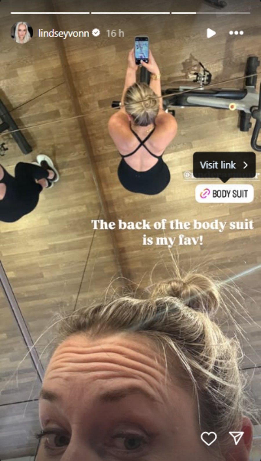 Screenshot of Vonn&#039;s Instagram story. (Image credits: Lindsey Vonn&#039;s Instagram profile)