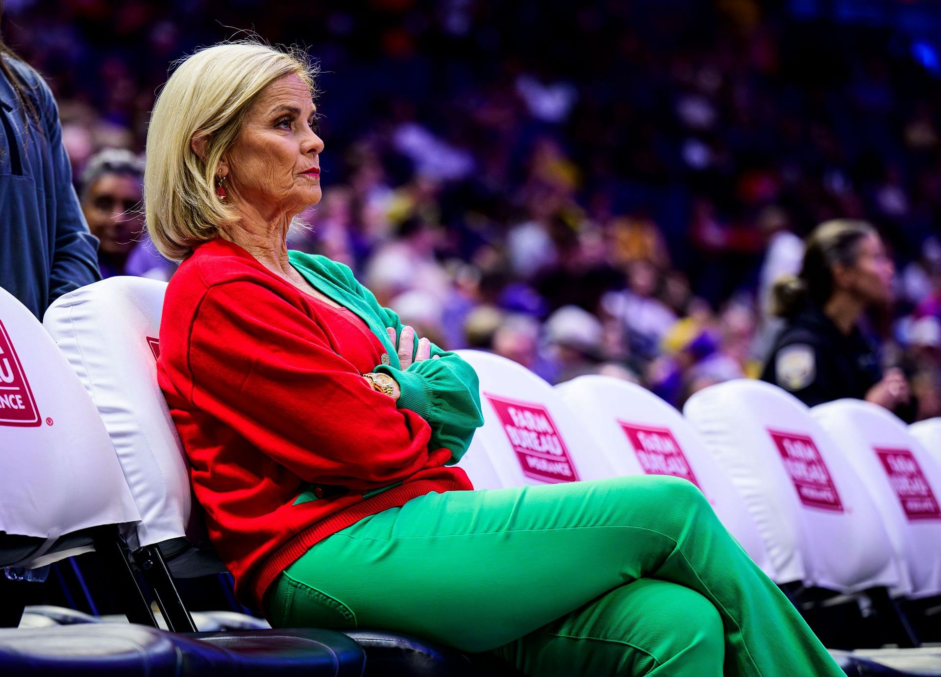 Head coach Kim Mulkey of the LSU Tigers in action against the Louisiana Ragin&#039; Cajuns at the Pete Maravich Assembly Center on December 15, 2024 in Baton Rouge, Louisiana. Photo: Getty