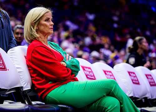 Head coach Kim Mulkey of the LSU Tigers in action against the Louisiana Ragin' Cajuns at the Pete Maravich Assembly Center on December 15, 2024 in Baton Rouge, Louisiana. Photo: Getty