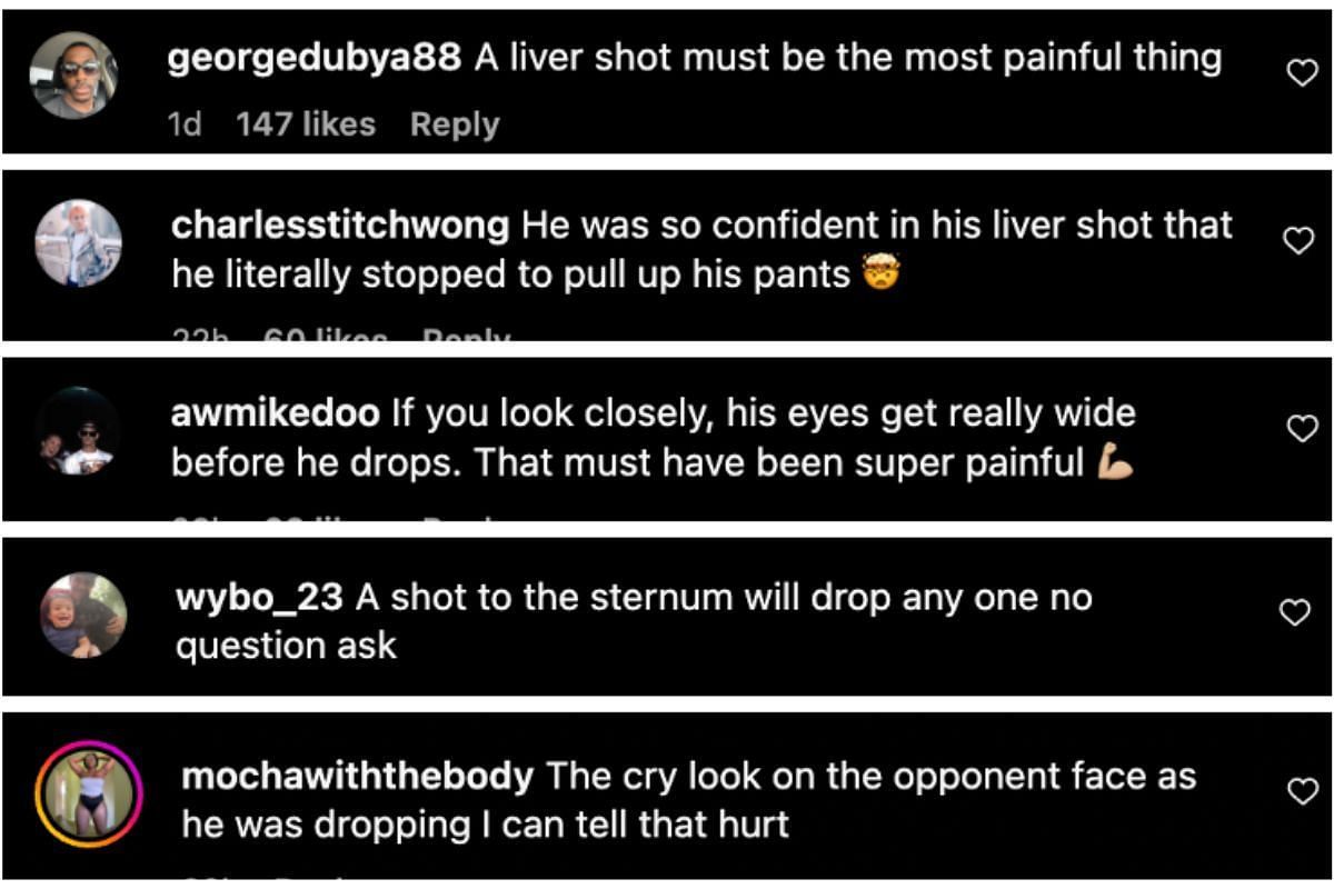 Screenshot of fans&#039; comments