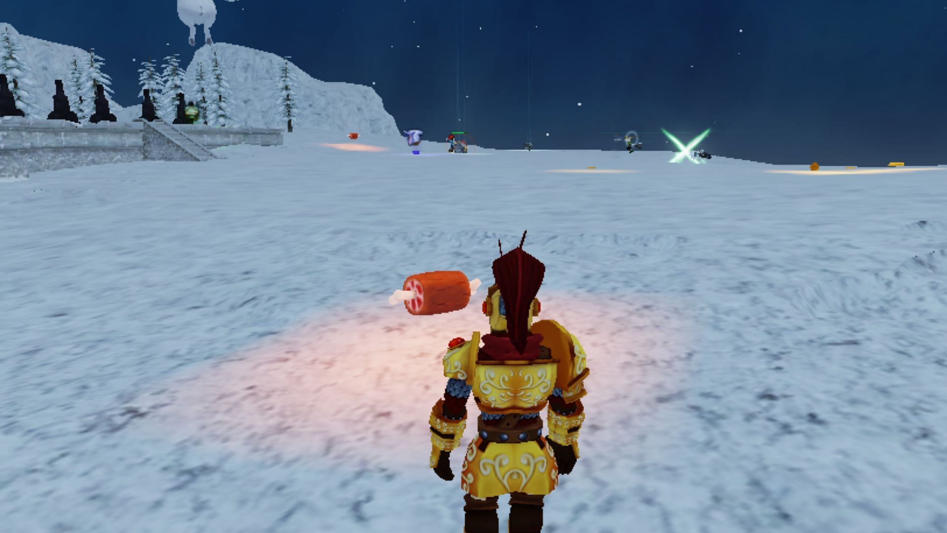 Resources found in the Grand Arena can be picked by other players, hence stay hasty (Image via Roblox)