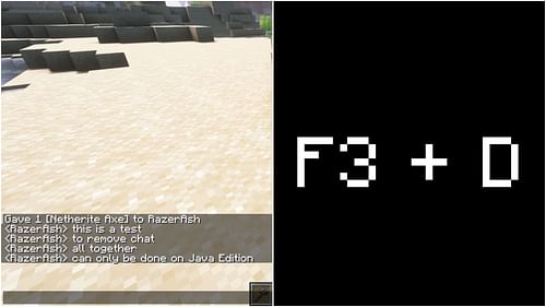 Simply press F3 and D simultaneously (Image via Mojang Studios || Sportskeeda)