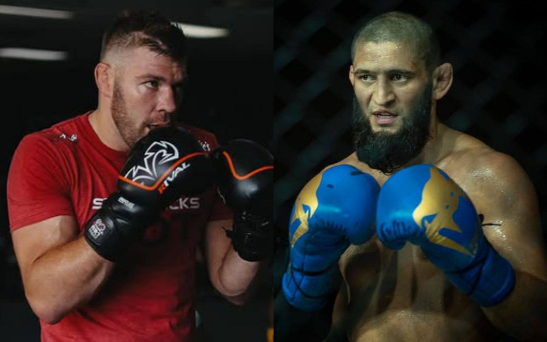 Dricus du Plessis (left) cleared the air on not fighting Khamzat Chimaev (right) next. [Images courtesy: @dricusduplessis and @khamzat_chimaev on Instagram]