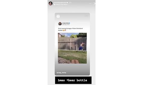 A screenshot from Sean Strickland's Instagram story (Image by @stricklandmma/Instagram)