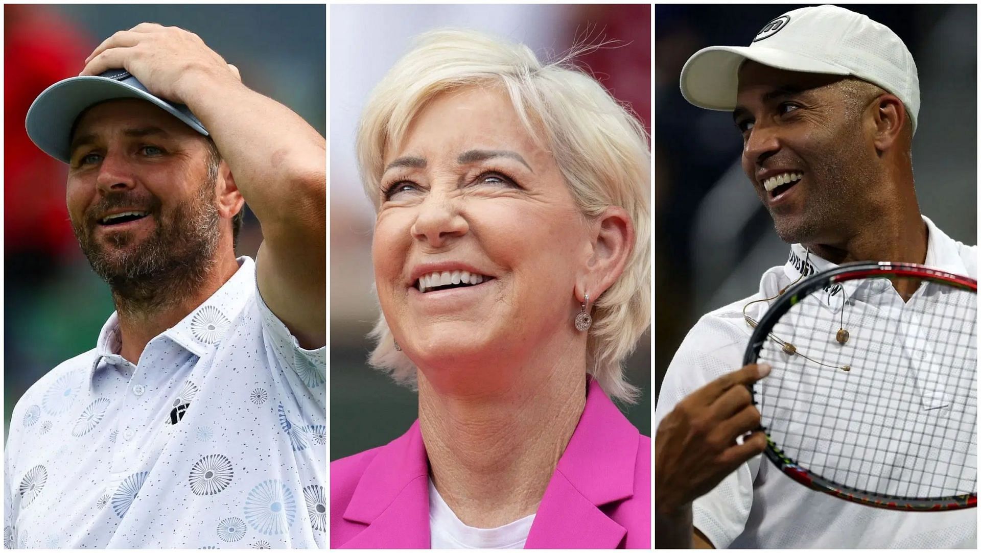 Mardy Fish, Chris Evert and James Blake