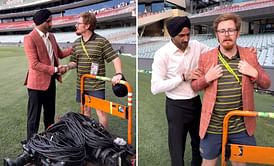 [Watch] Harbhajan Singh keeps promise of gifting his blazer to cameraperson after BGT 2024-25 2nd Test