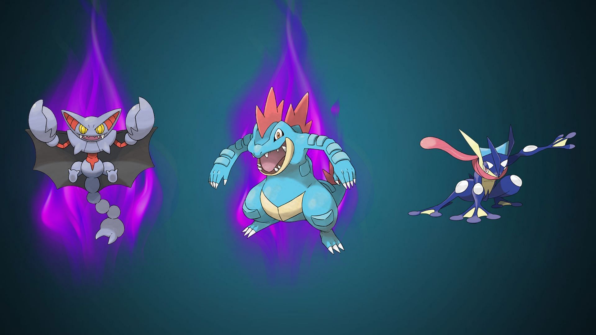 Shadow Gliscor, Shadow Feraligatr, and Greninja (Image via TPC)