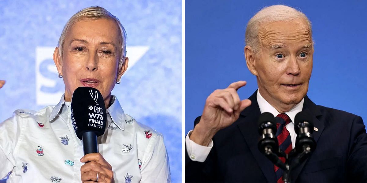 Martina Navratilova (L) and Joe Biden (R) [Image source: Getty]