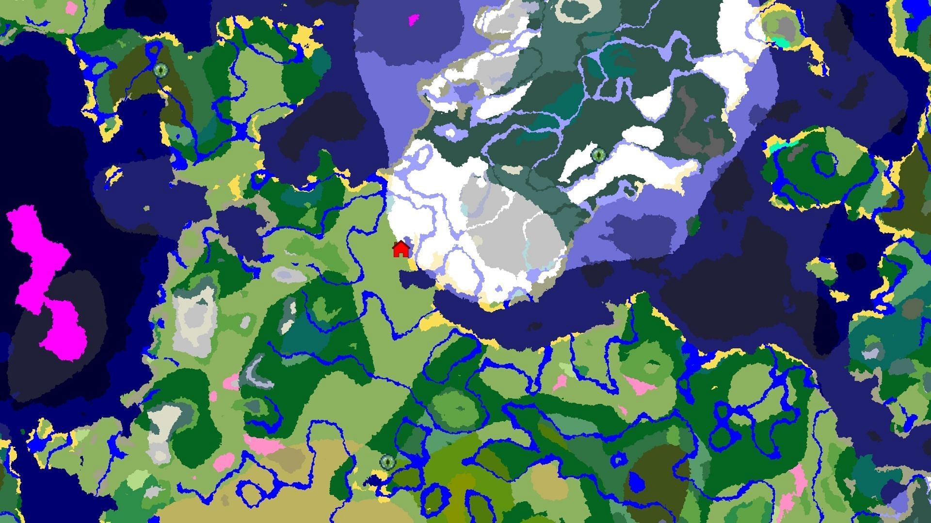 Locate rare biomes using the Minecraft seed map