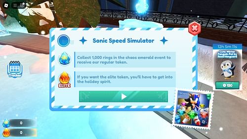 Winter Spotlight quests for Sonic Speed Simulator (Image via Roblox)