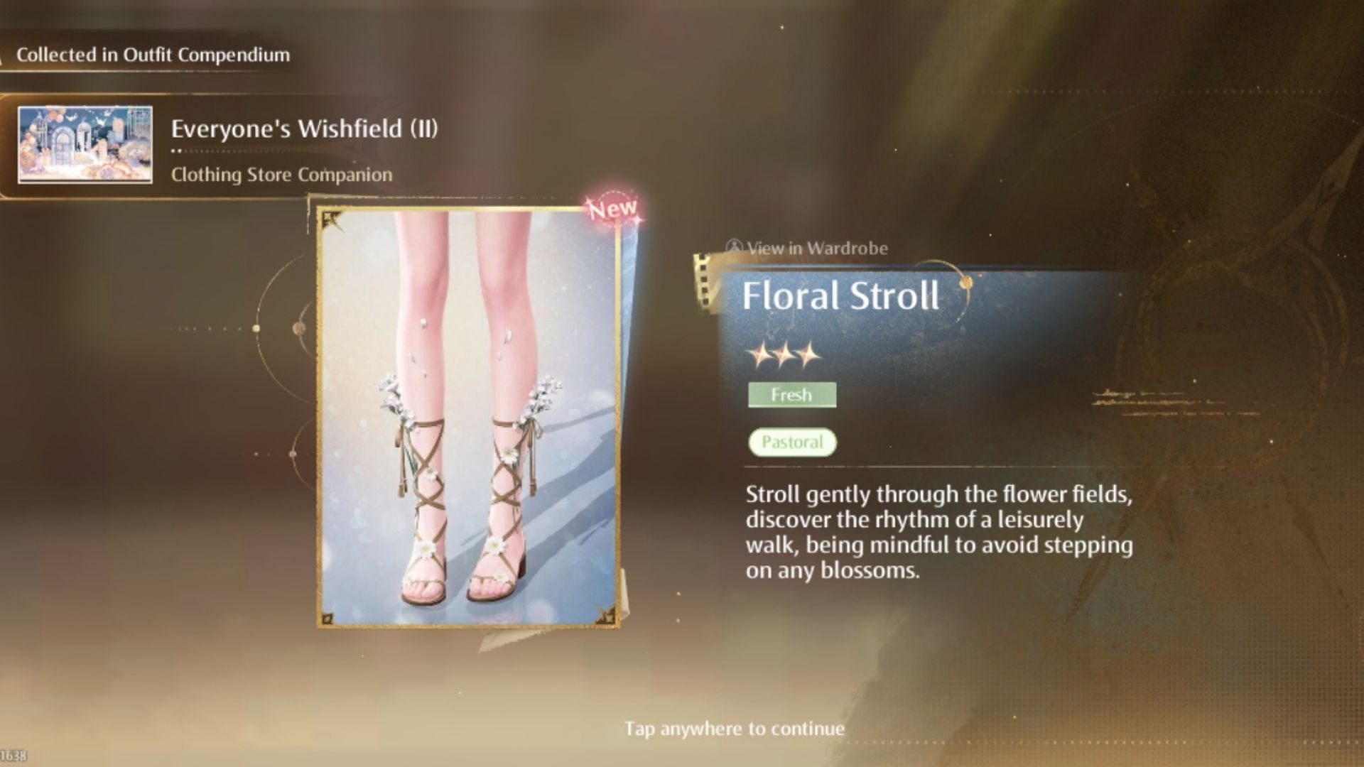 Floral Stroll shoes (Image via InFold Games)